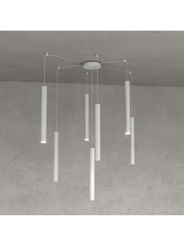 Lampadario a sospensione moderno salone cucina design grigio a 7 luci tpl 0031 Promozione Esclusiva
