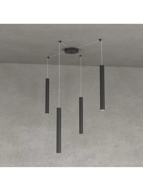 Lampadario a sospensione moderno penisola cucina design nero 4 luci tpl 0027 Novità