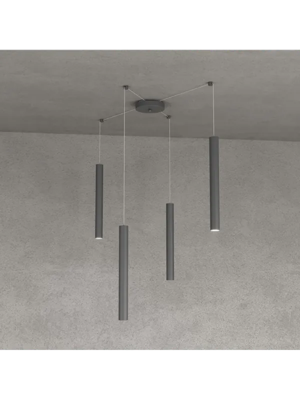 Promo Stagionale Lampadario a sospensione moderno penisola cucina design antracite 4 luci tpl 0024