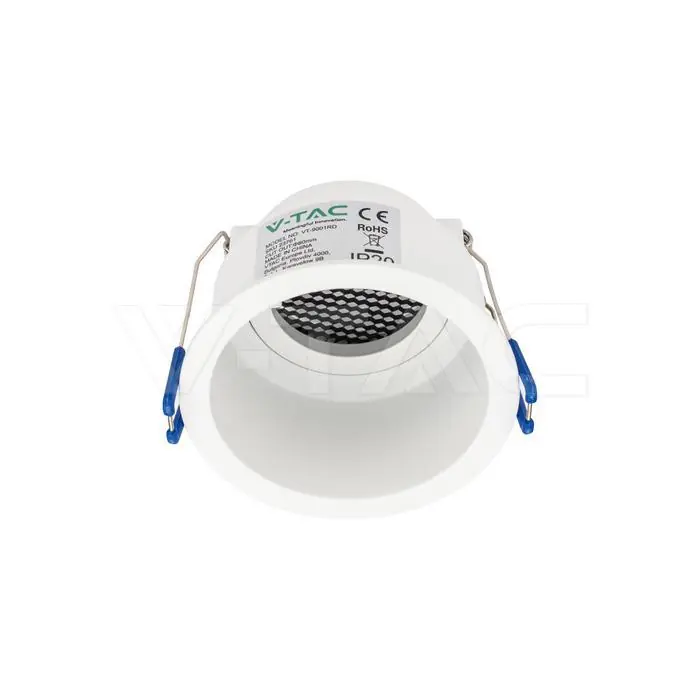 Portalampada da Incasso V-Tac GU10 Rotondo in Alluminio Bianco Antiriflesso- 23761 Promozione