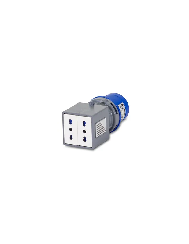 Must-Have Adattatore industriale spina cee 220 blu 2 prese bipasso 2p+t master