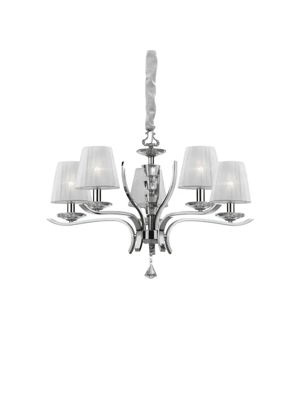 Economico Lampadario moderno a 5 luci Pegaso sp5 cromo