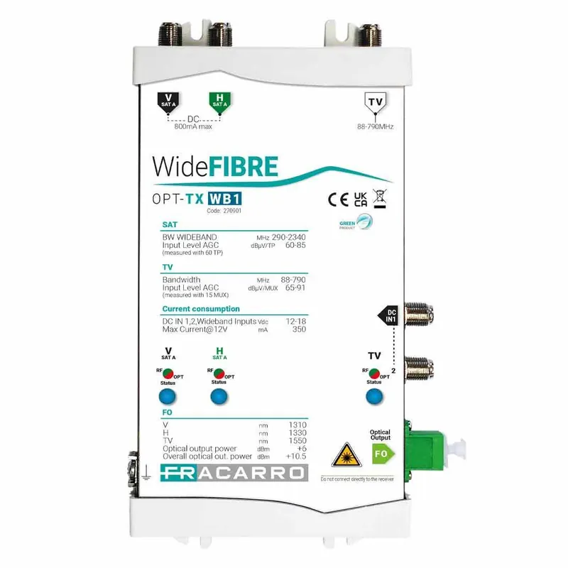 Spedito Oggi Trasmettitore FRACARRO Ottico Wideband OPT-TX WB1 - 270901