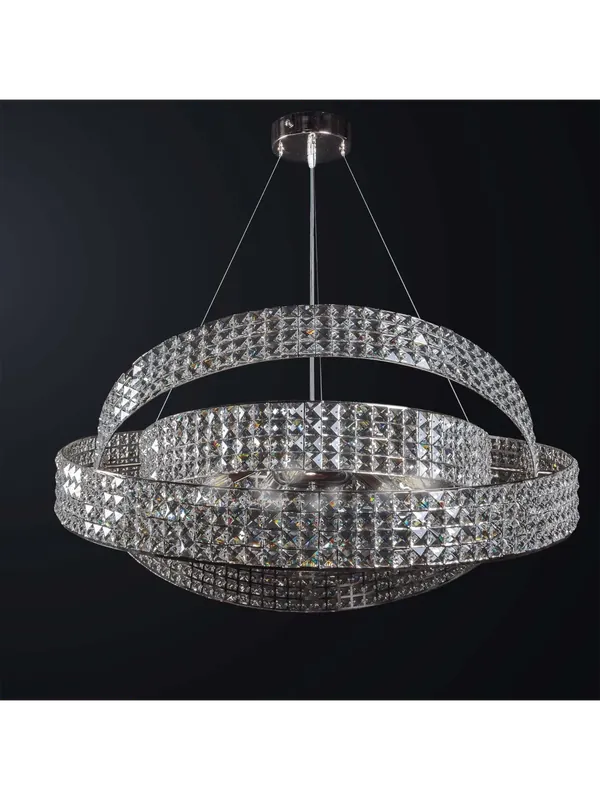 Lampadario moderno cristallo tre cerchi design swarovsky 6 luci BGA 3176-s60 Di Tendenza