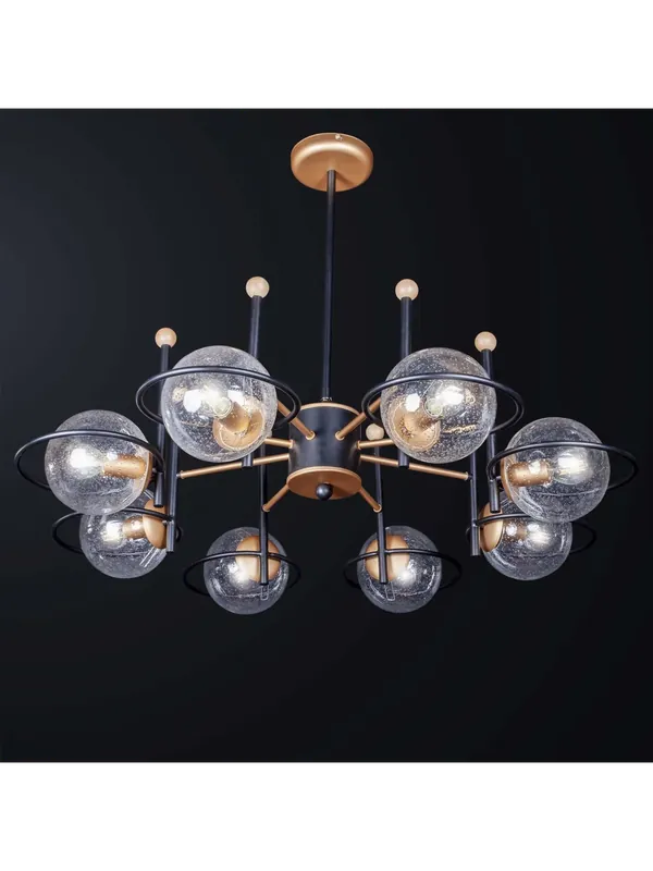Lampadario contemporaneo moderno nero e oro a 8 luci BGA 3167-8 Acquista Ora