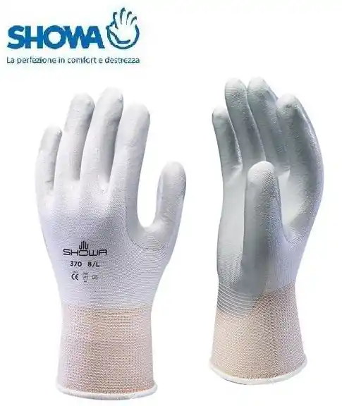 Guanti da lavoro Showa 370-NBR Bianchi Taglia M/7 Ultimissimo Modello