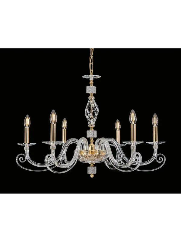Lampadario classico in cristallo e strass 6 luci Design Swarovsky Cristalda Ultimissimo Modello