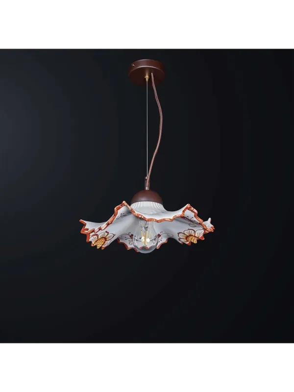 Lampadario classico in ceramica 1 luce BGA 3144-p32 marrone A Buon Prezzo