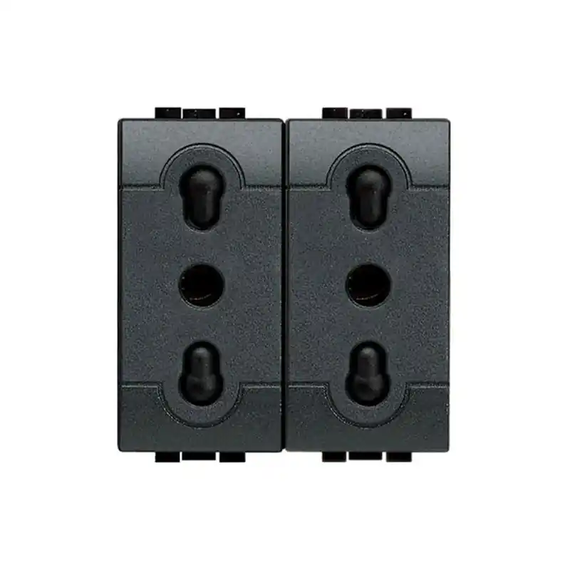 bticino living international presa duplex bipasso 10 16a 2 posti bticino l4180/2 Professionale