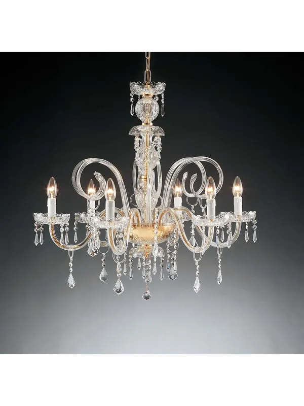 Lampadario classico in cristallo a 6 luci Design Swarovsky 1301 Occasione Imperdibile