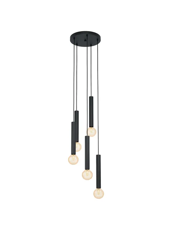 Lampadario moderno design nero a 5 luci GL0401 Esclusivo