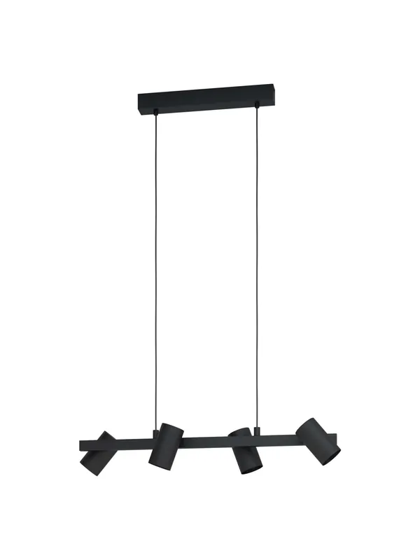 Reso Gratuito Lampadario moderno con faretti nero 4 luci GL0402
