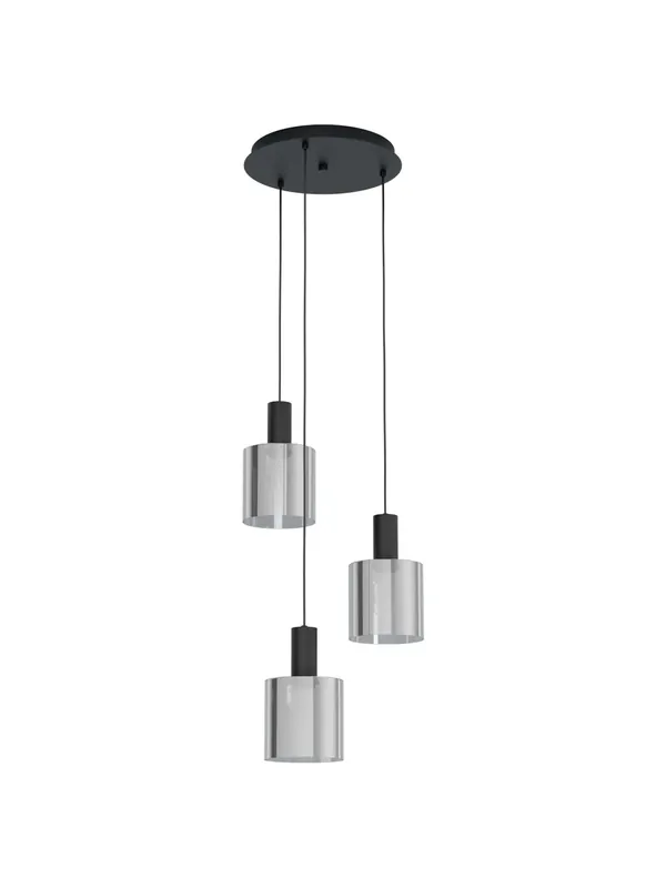 Lampadario moderno design fumè a 3 luci GL0408 Occasione