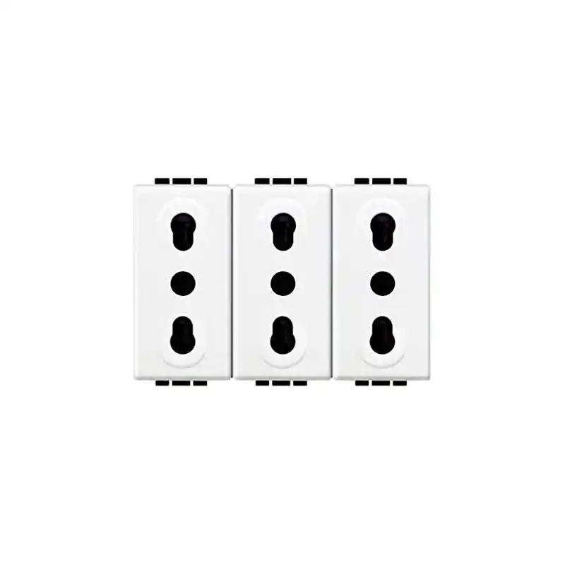Compra Oggi Stesso bticino living light presa triplex bipasso 10 16a 3 posti bticino n4180/3