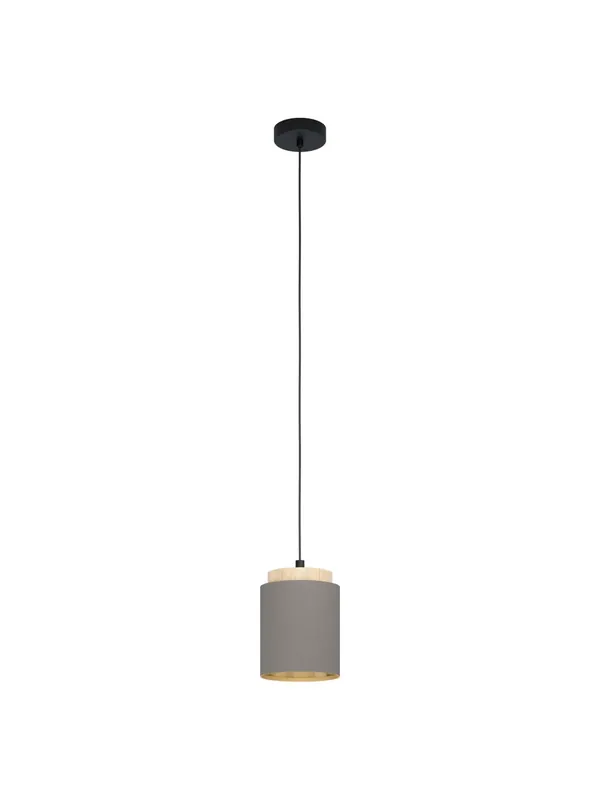 Lampadario moderno tessuto e legno a 1 luce GL0459 Più Venduto
