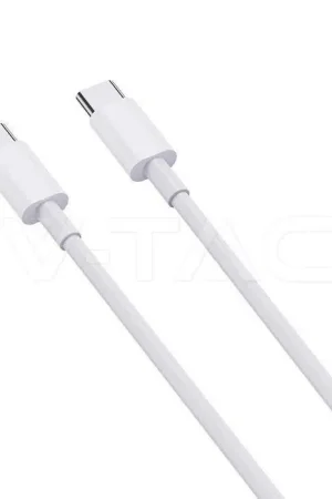 Ultimissimo Modello Cavo USB C a USB C bianco 1 metro V-TAC 6681 per ricarica e dati