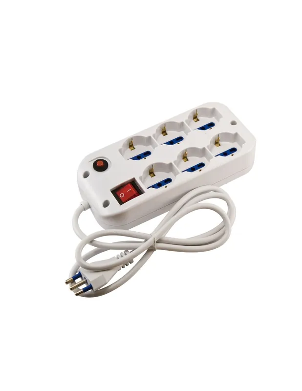 Occasione Imperdibile Presa multipla elettrica quadra 6 uscite universali interruttore con sicurezza