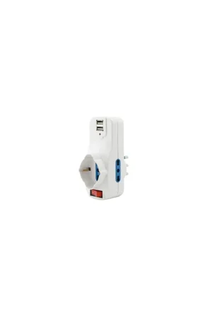 Adattatore elettrico rotante spina 3prese + 2 usb + interruttore 8017usb Prezzo Scontato