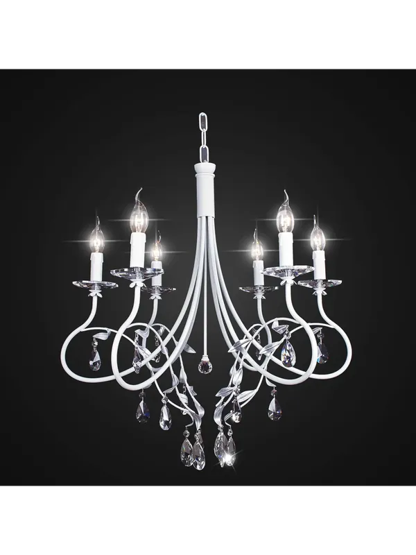Lampadario contemporaneo ferro battuto bianco 6 luci BGA 2102-6 Ordina Subito