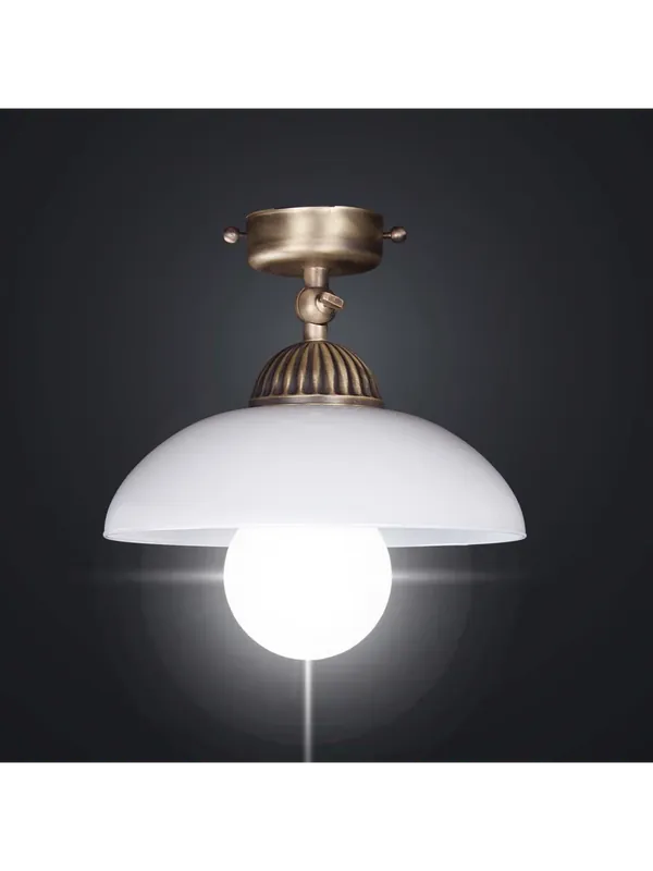 Ultime Pezzi Plafoniera rustica classica in ottone con snodo 1 luce BGA 2096-pl1