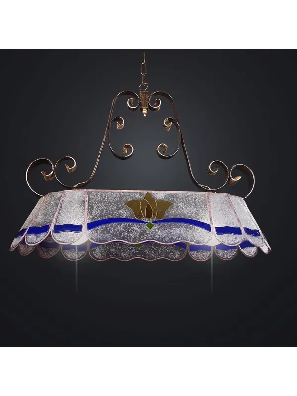 Lampadario classico in vetrofusione decorato 2 luci BGA 2086-s83 Esclusivo