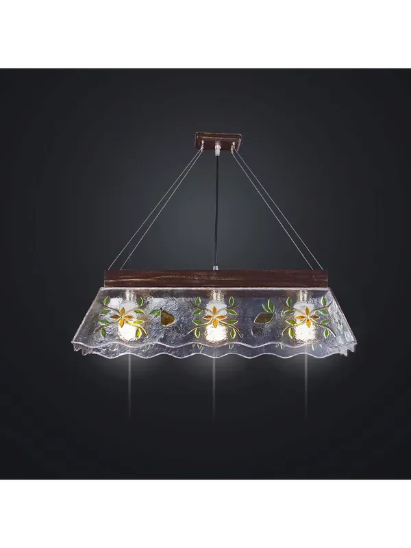Lampadario classico in vetrofusione decorato 3 luci BGA 2085-s3 Quantità Limitata