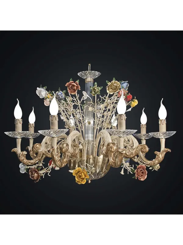 Bestseller Lampadario classico cristallo e legno primavera 8 luci BGA 1946-8