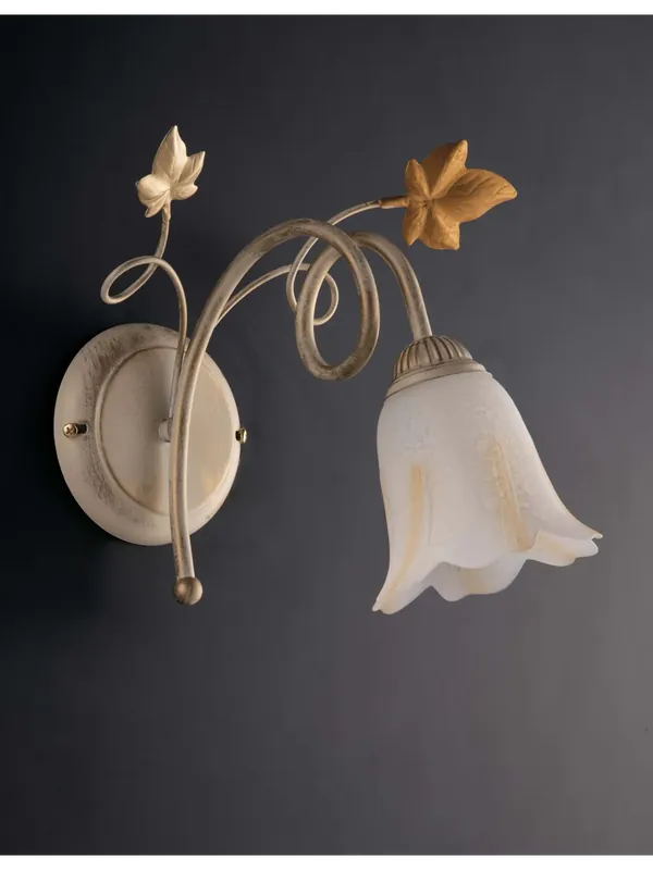 Esclusivo Applique classico in ferro battuto avorio-oro a 1 luce LGT Edera