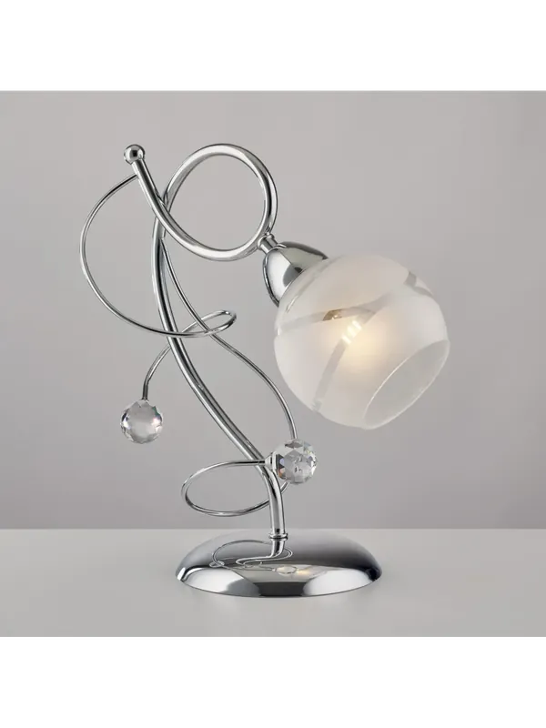 Lumetto moderno cromato con cristalli 1 luce LGT Katarina Prezzo Di Fabbrica