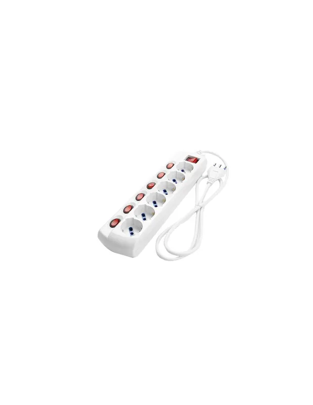 Presa multipla elettrica 6posti bianco schuko interruttore singoli per presa Offerta Speciale