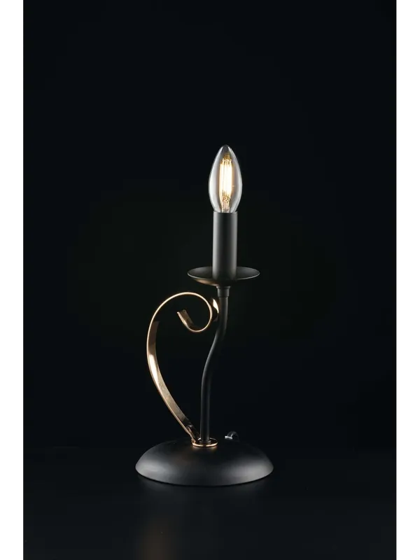 Lumetto moderno a 1 luce LGT Noir nero opaco e oro Must-Have