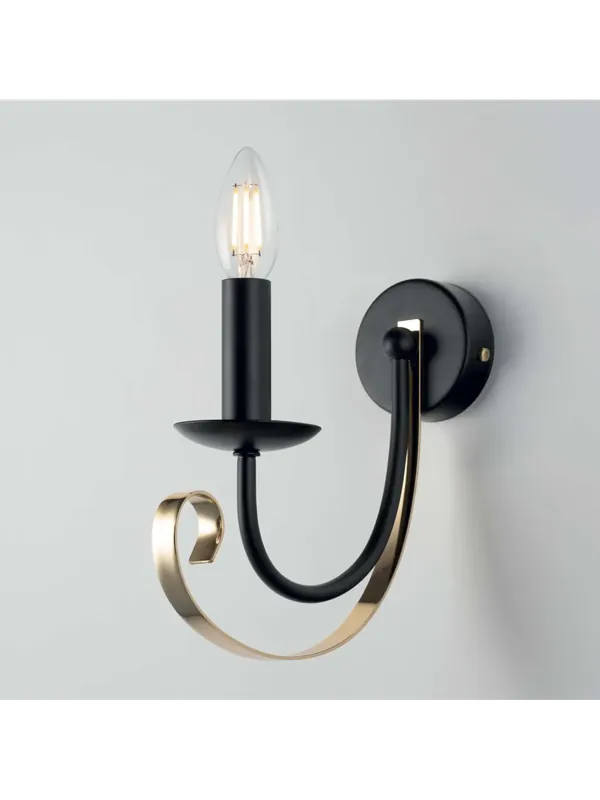 Quantità Limitata Applique moderno a 1 luce LGT Noir nero opaco e oro