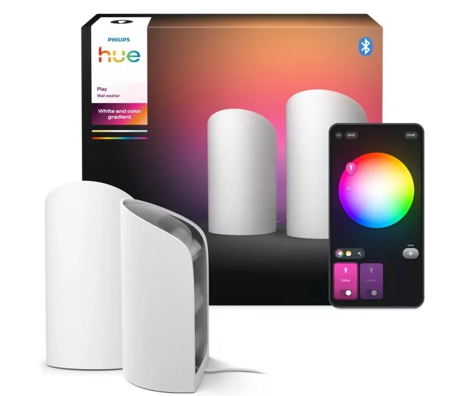 2 Lampade Smart Philips Hue Play Wall Washer bianca White & Color Ambiance - 38593100 Offerta Lampo