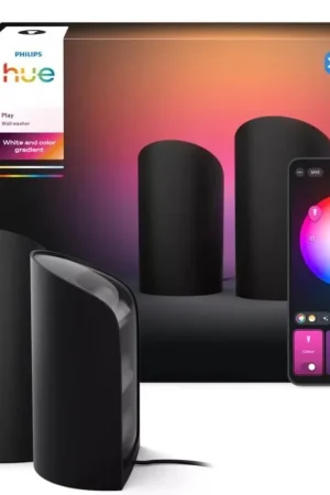 2 Lampade Smart Philips Hue Play Wall Washer nera White & Color Ambiance - 38599300 Di Tendenza
