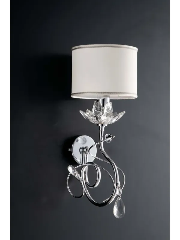 Applique moderno con cristalli 1 luce LGT kos cromato design swarovsky Super Prezzo