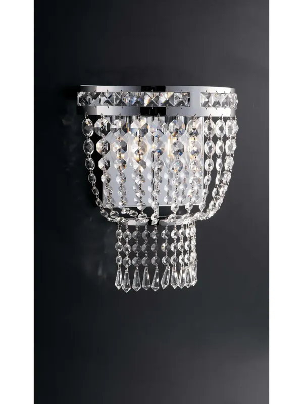 Spedizione Espresso Applique moderno cromato con cristalli 2 luci LGT Mercurio ap2 design swarovsky