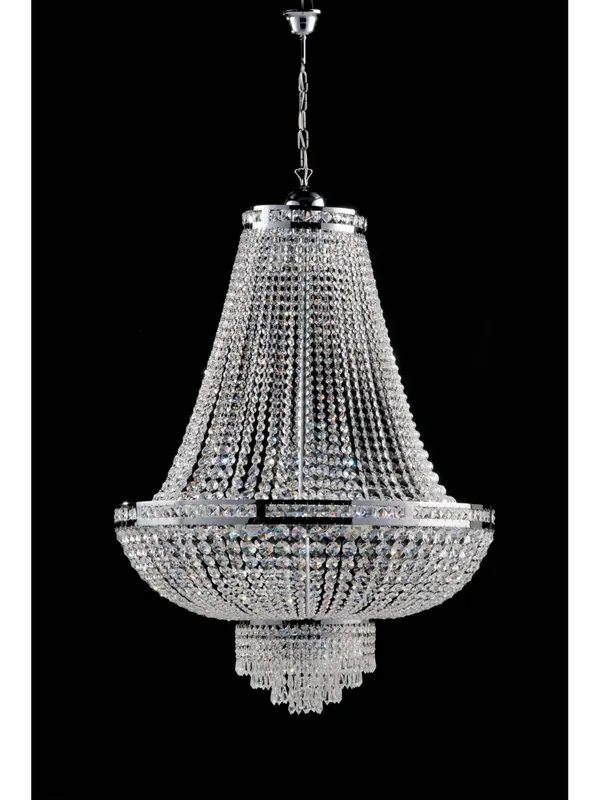 Lampadario moderno cromato con cristalli 6 luci LGT Mercurio d.45 design swarovsy Bestseller
