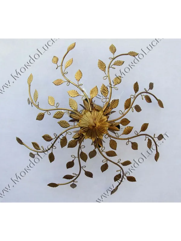 Più Venduto Plafoniera classica in ferro battuto oro antico 6 luci coll. Arte d.65