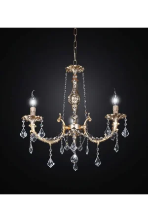 Affare Lampadario classico ottone e cristallo design swarovsky 3 luci BGA 1888-3