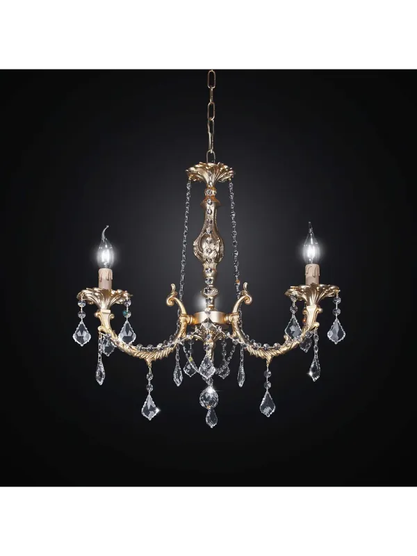 Affare Lampadario classico ottone e cristallo design swarovsky 3 luci BGA 1888-3