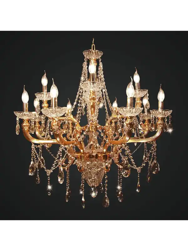 Lampadario classico ottone e cristallo design swarovsky 12 luci BGA 1886-8-4 Novità