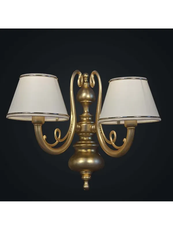 Scelto Dai Clienti Applique classico in ottone oro a 2 luci BGA 1826-AP2