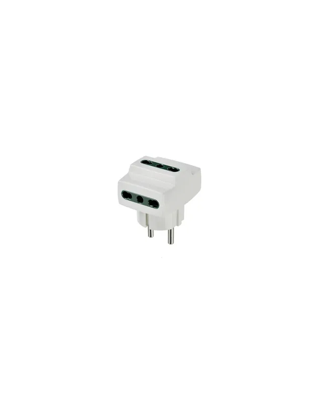 Adattatore elettrico multiplo spina schuko s31+3p17/11 bipasso bianco Di Tendenza