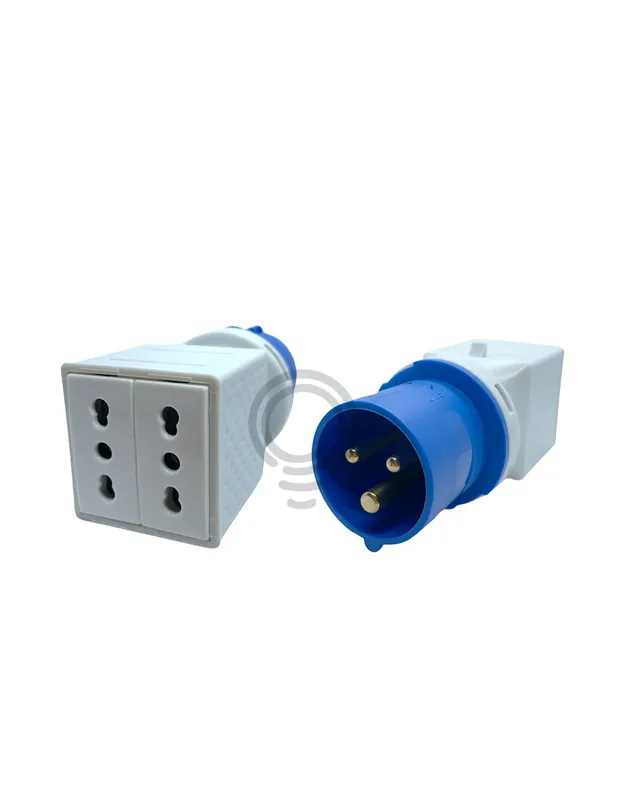 Prezzo Ridotto Adattatore elettrico industriale 2 prese bipasso 16a spina cee blu