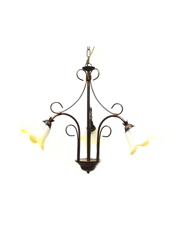 Lampadario classico in ferro battuto a 3 luci coll. Giovy Reso Gratuito