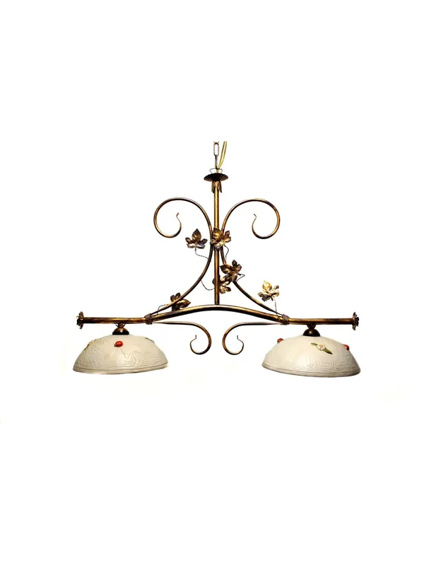 Bilanciere classico ferro battuto e ceramica girasole 2 luci coll. Mary cer Acquista Ora