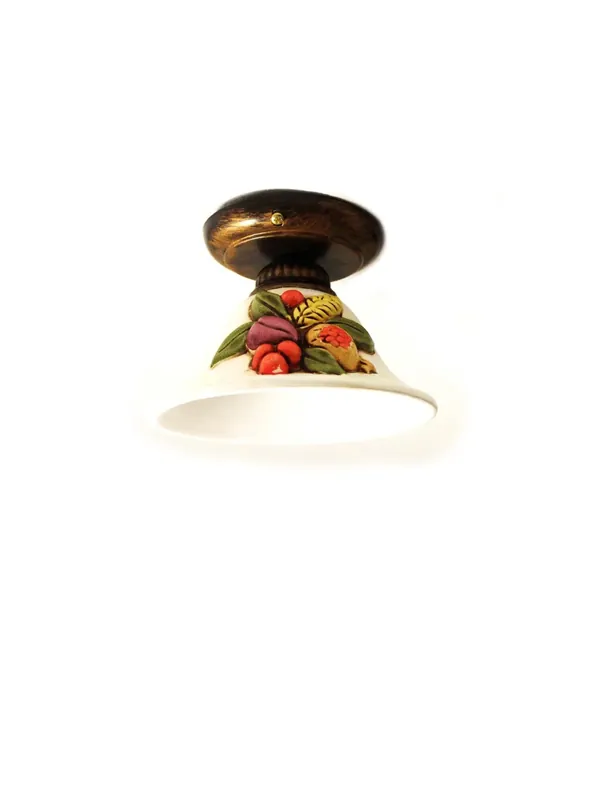Vendita Finale Plafoniera spot d.18 in ferro battuto e ceramica frutta 1 luce coll. Vera
