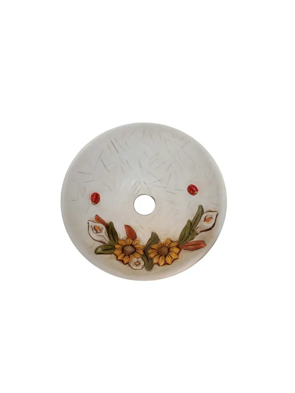 Ultimissimo Modello Piatto per lampadario d.30 ceramica girasole coll. Terry