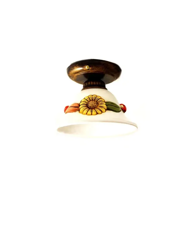 Soddisfatti O Rimborsati Plafoniera spot d.18 in ferro battuto e ceramica girasole 1 luce coll. Terry