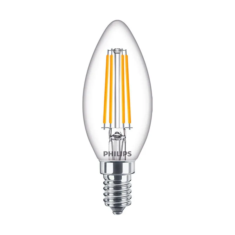 Miglior Prezzo Lampadina LED candela E14 6.5W 806lm vetro trasparente Philips PHILEDCAN60G2
